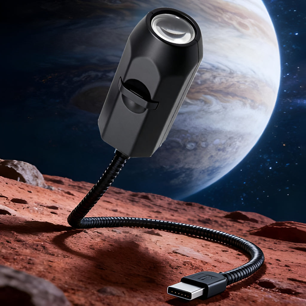 3-in-1 USB Moon & Earth Projection Lamp - 360° Flexible Adjustable Night Light