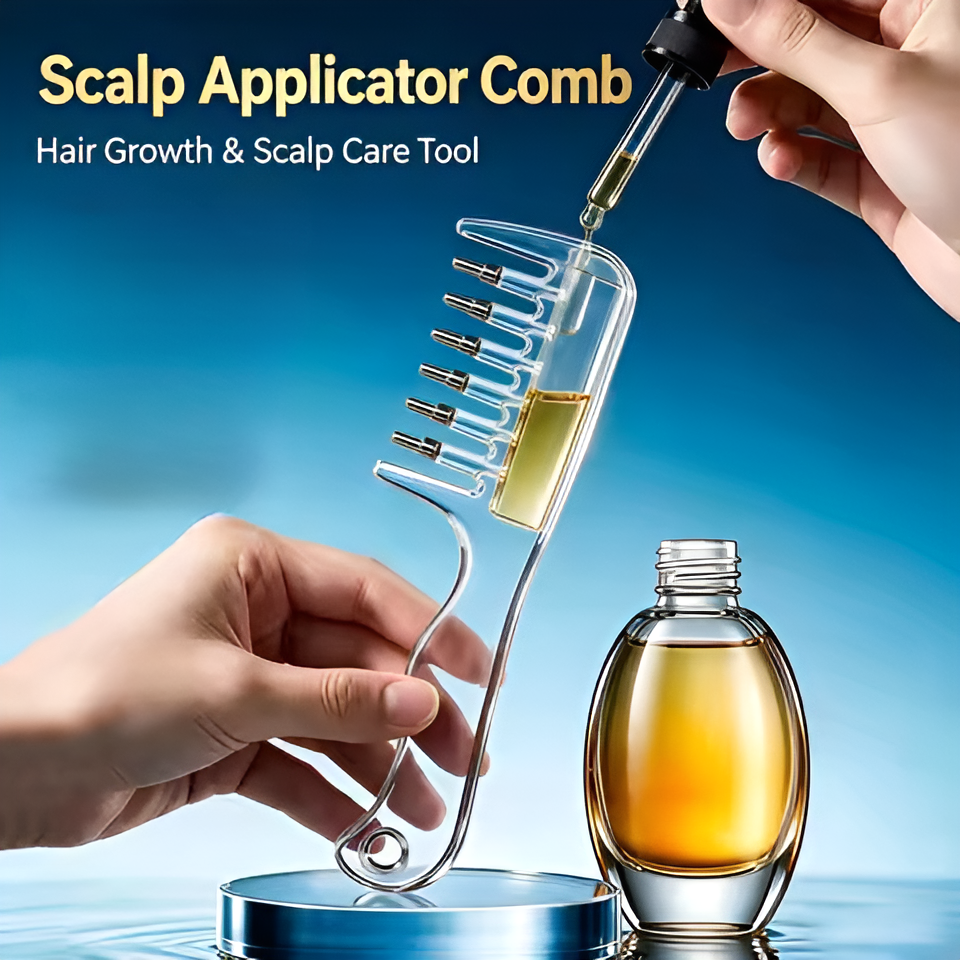 2-in-1 Scalp Massage & Relaxing Applicator Comb with Rolling Balls